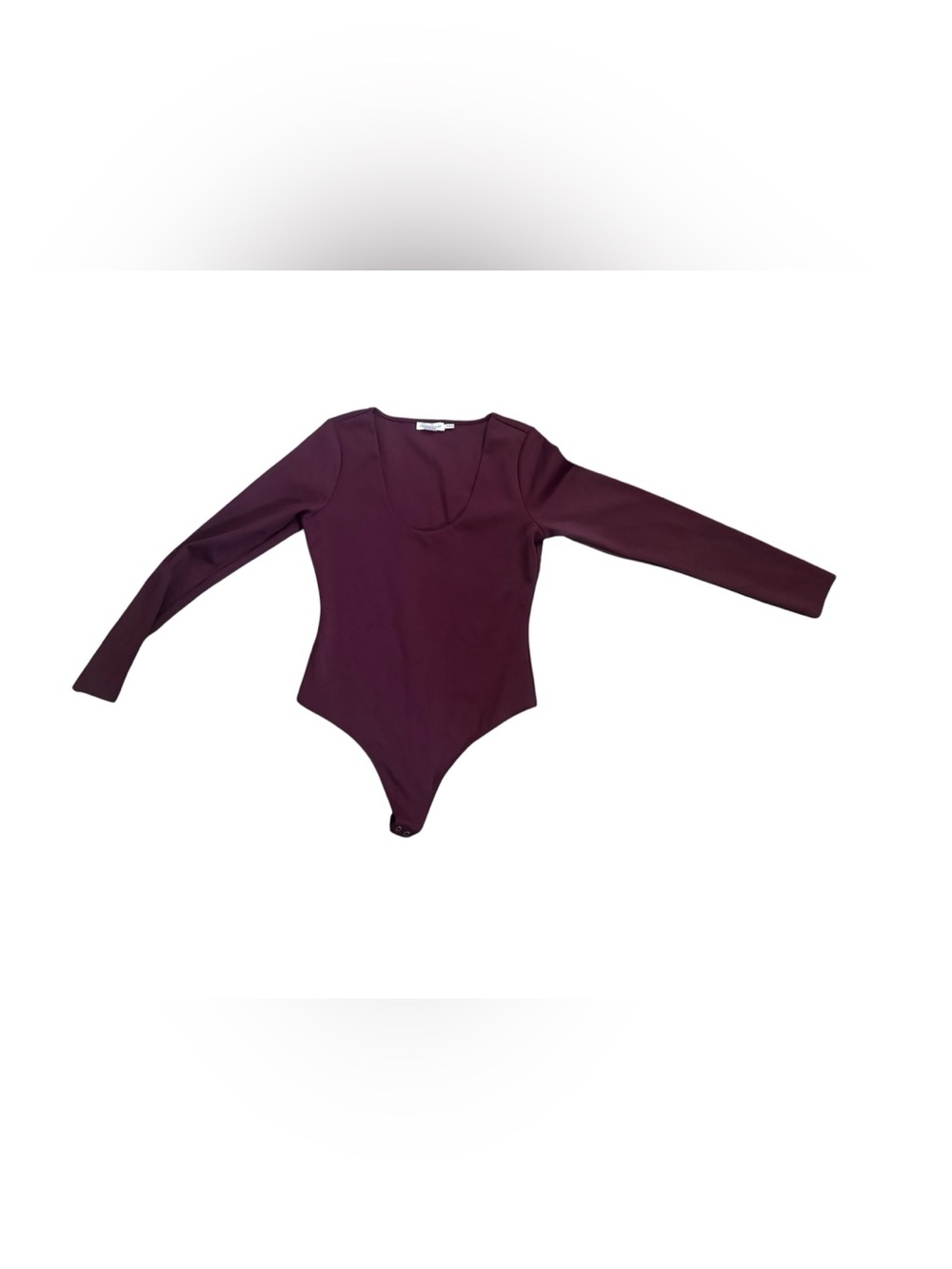 NWT Good American Long Sleeve One-Piece Bodysuit in Deep Plum